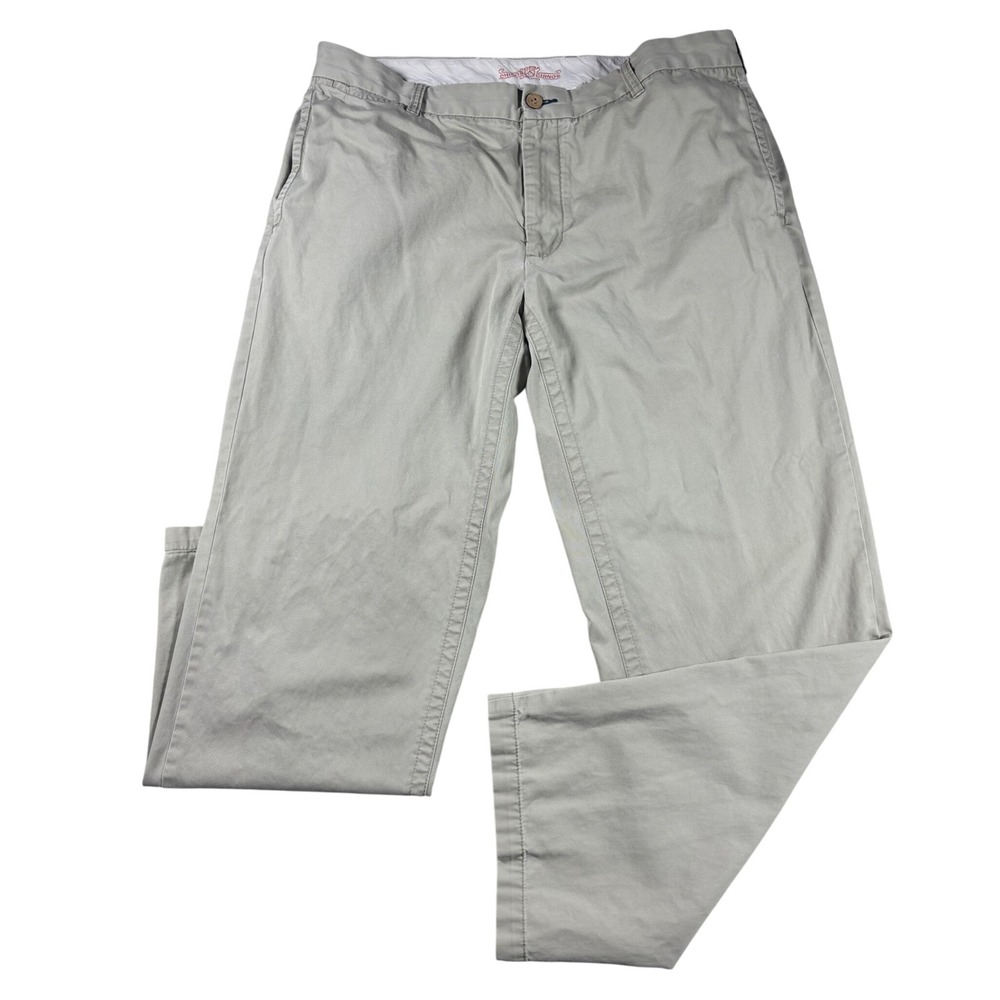 Tommy Bahama Relax Chinos Mens 38x30 Light Tan Flat Front Cotton Pants